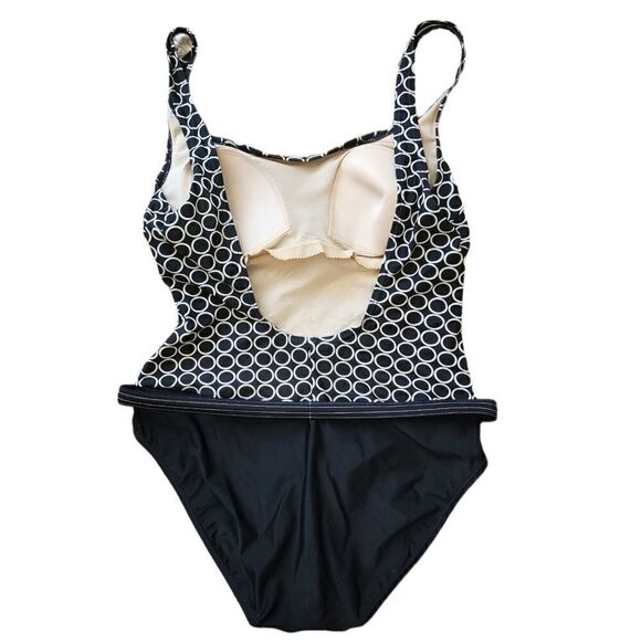 CHRISTINA ONE PIECE DOUBLE LINED SWIMSUIT BLACK AND WHITE SIZE 14 L - Picture 4 of 9